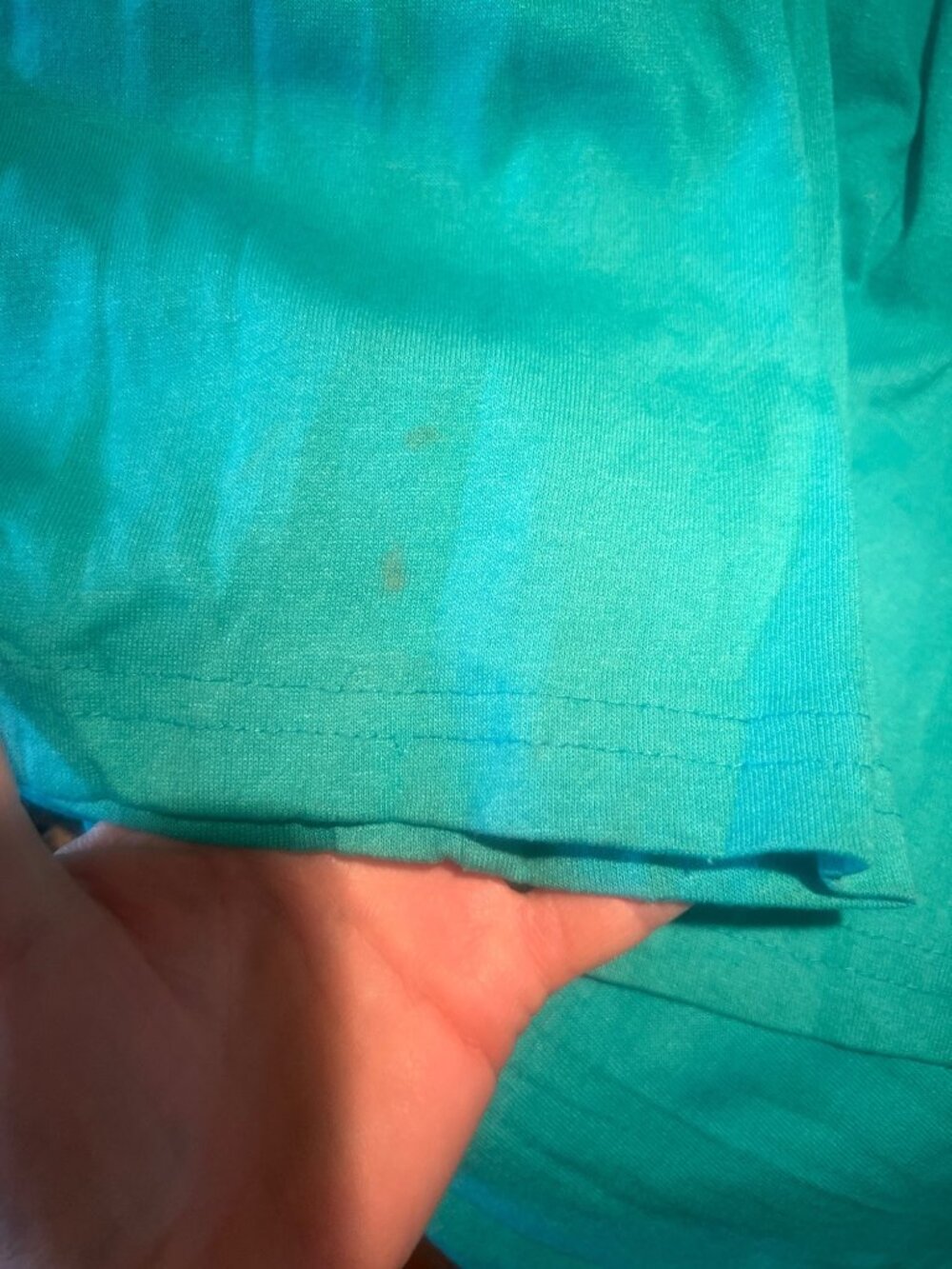 Women's Size 14 Skirt Turquoise Tiered Peasant Cotton Knit Waist 39.5" L Boho - Picture 8 of 8